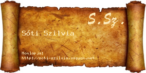 Sóti Szilvia névjegykártya