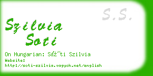 szilvia soti business card